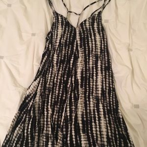 Black and cream tie die sun dress
